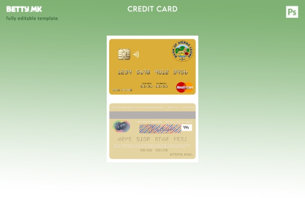 Модерен стил Шаблон за мастер картички на Банката на Сиера Леоне во Сиера Леоне